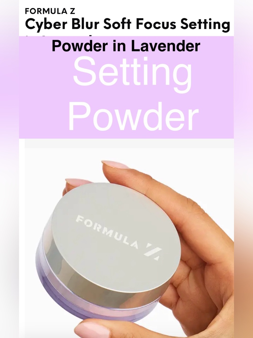NWT FORMULA Z Cyber Blur Soft Focus Setting Powder in Lavender, 6.5 g